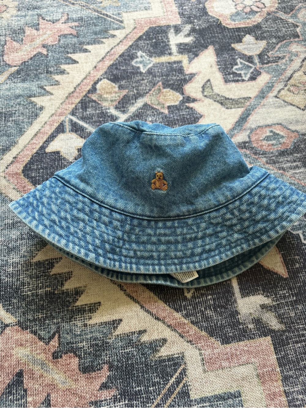GAP Light Blue Denim Bucket Hat with Teddy Patch